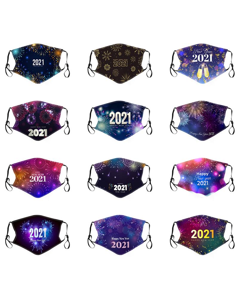 

5PCS/Set Randomly Dispatched Graphic Letter Print Breathable Face Mask, Multicolor