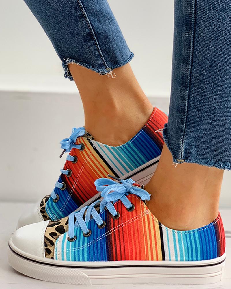 cheetah lace up sneakers