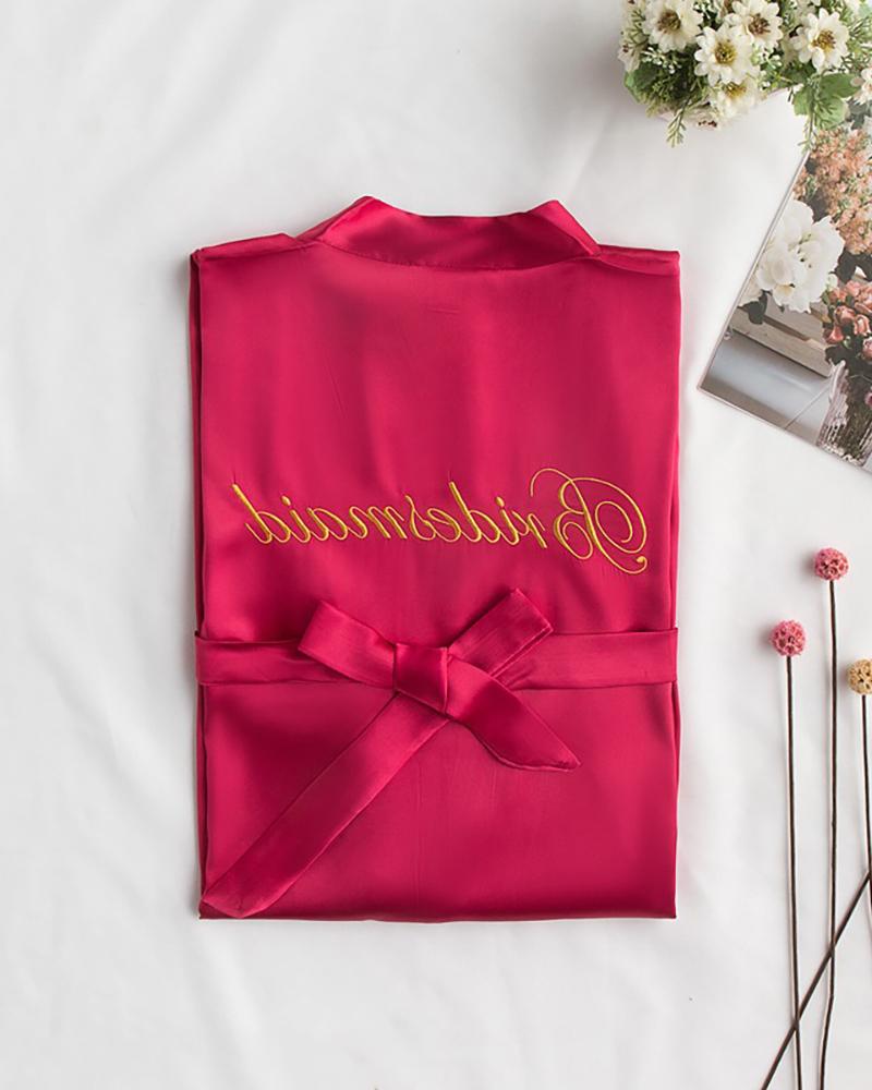 

Letter Print Wedding Robes For Bridesmaids, Wine red