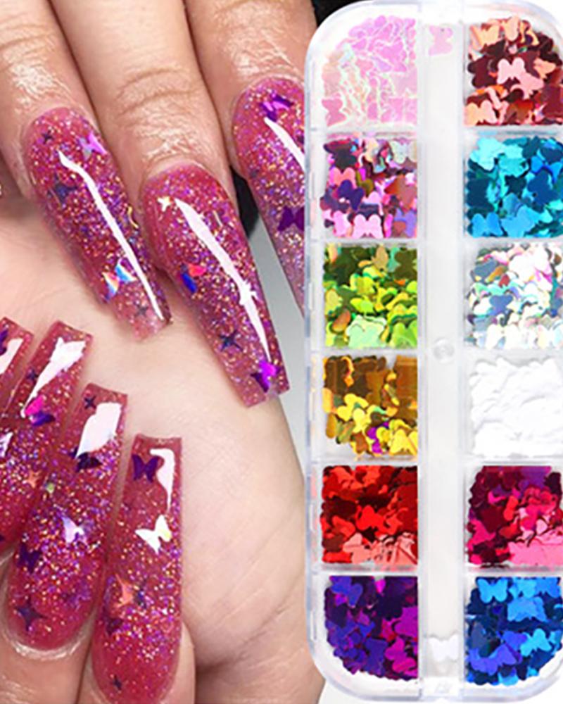 

1Box Colorful Butterfly Shaped Sequins Nail Art Decoration, Style1