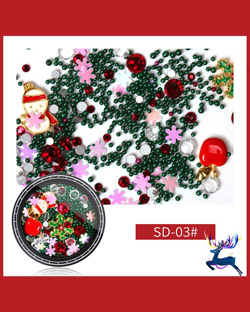 

1Box Christmas Mixed Pattern Nail Art Decoration, Style3