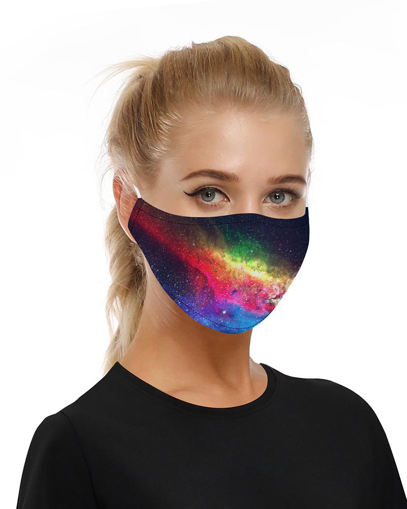 

Print Mouth Mask Breathable Washable And Reusable With Replaceable Filter, Multicolor