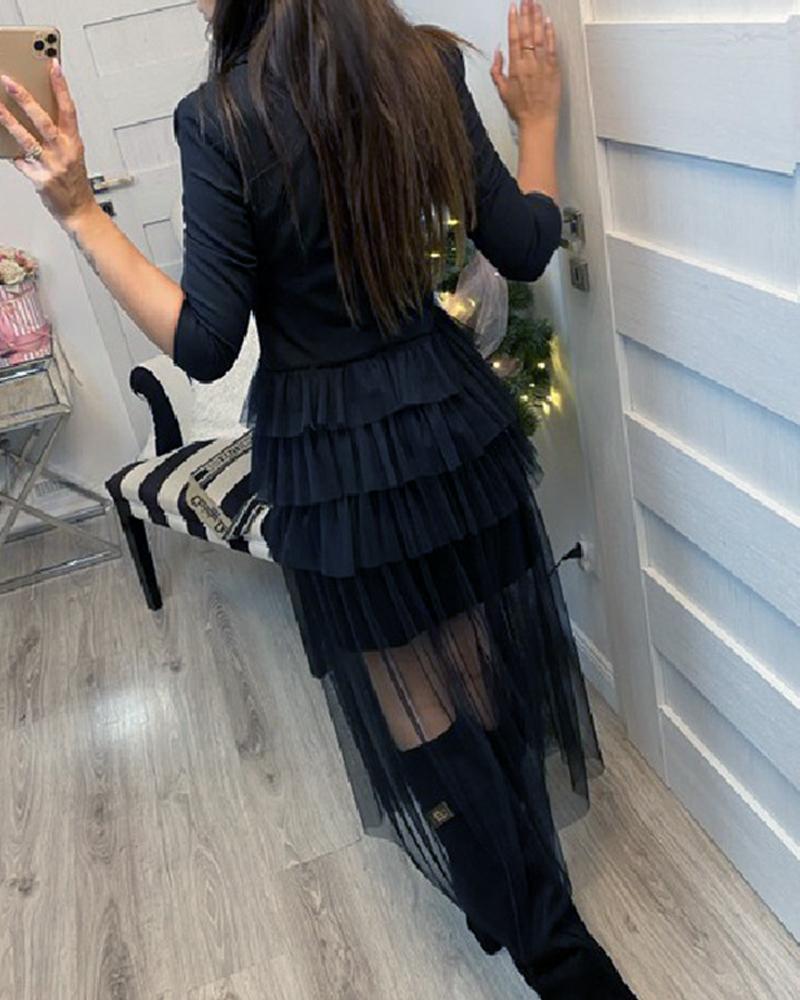 mesh blazer dress