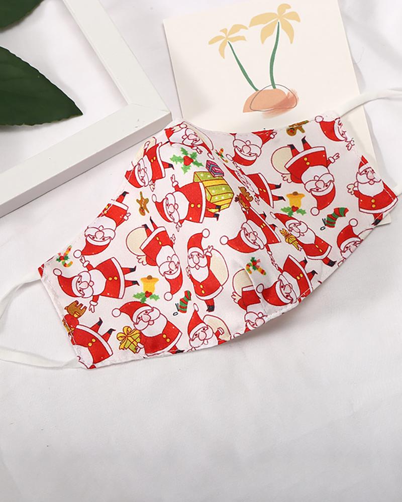 

1PCS Christmas Print Breathable Filter Face Mask, Style5