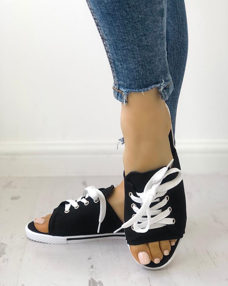 open toe platform sneakers