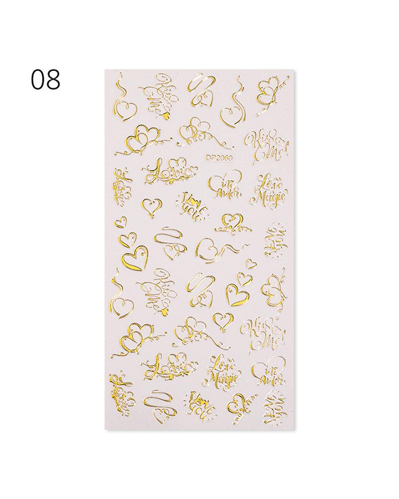 

1 Sheet Letter Graphic Pattern Nail Sticker, Style8