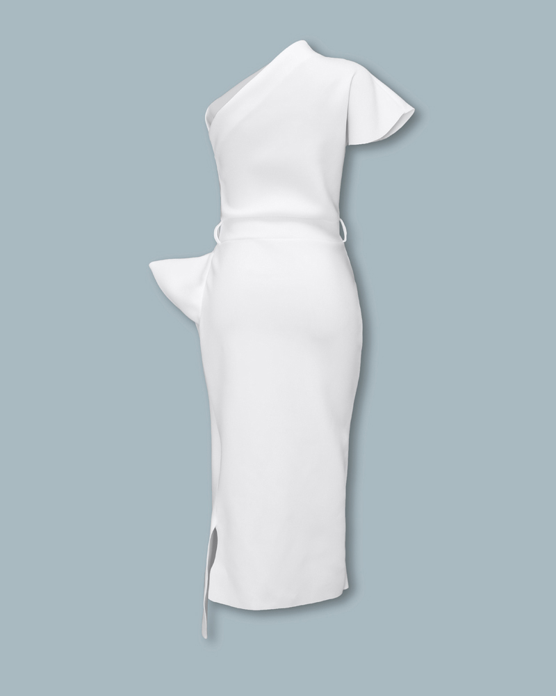one shoulder ruched irregular party dress