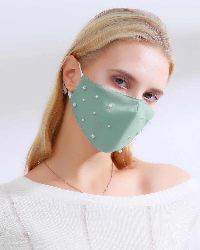 

Beaded Breathable Face Mask, Green