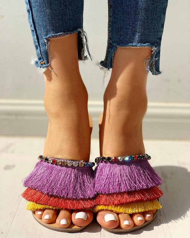 colorful flat sandals