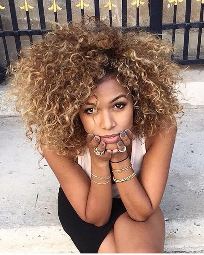 

Short Curly Explosion Wig, Gold