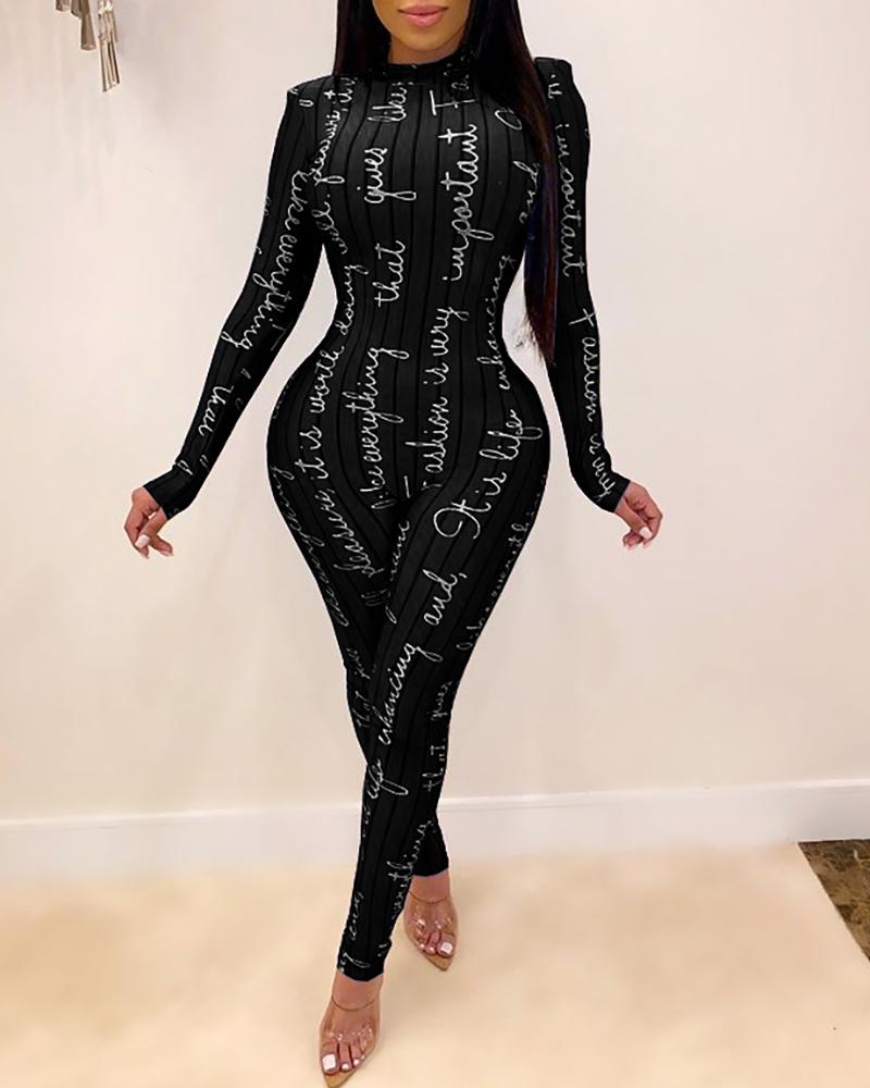 mock neck long sleeve jumpsuit