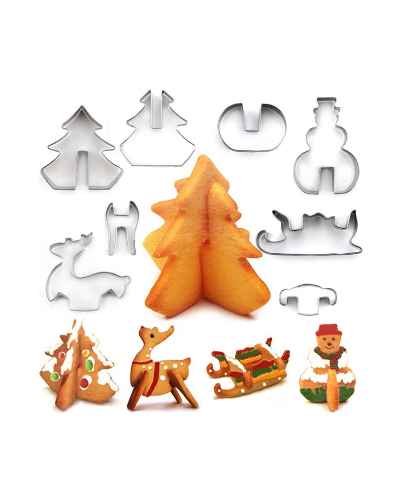 

8PCS/Set Christmas Shaped Mold, Silver