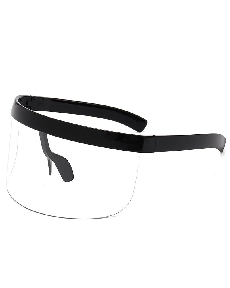 

Colorblock Big Frames Wind Protective Sunglasses, White