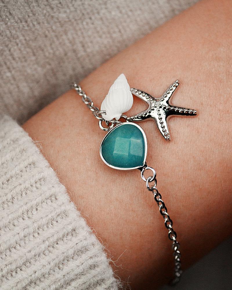 

Bohemian Vintage Sliver Starfish Bracelet, Silver