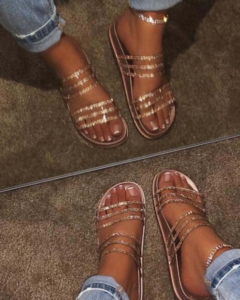 double strap slide sandals