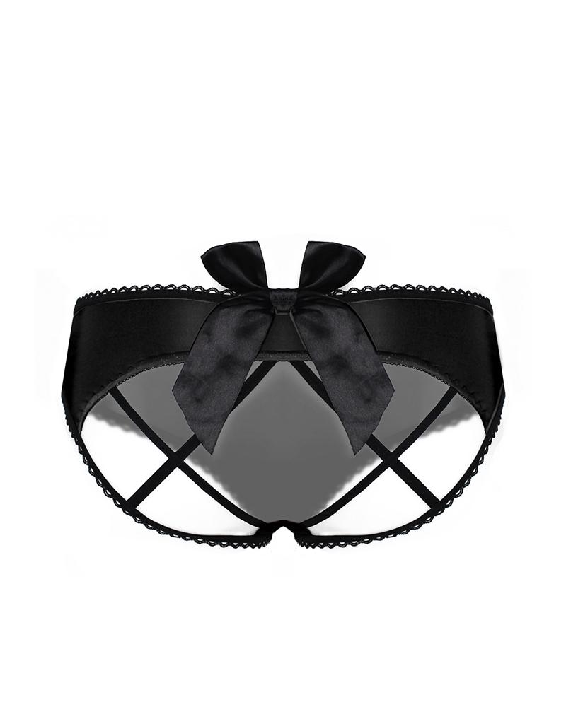 

Bowknot Cutout Bandage Panty, Black