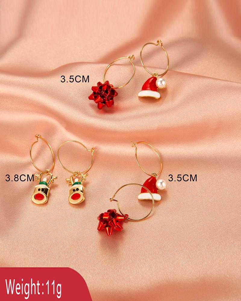 

Christmas Tree / Snowflake / Moose Pattern Drop Earring (S2 & S3 For A Set, Style2
