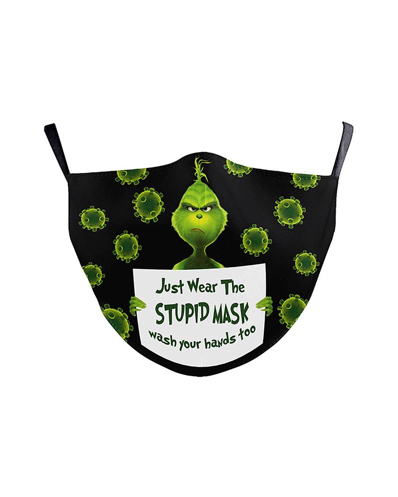 

Christmas Cartoon Print PM2.5 Filter Face Mask For Adult, Style1