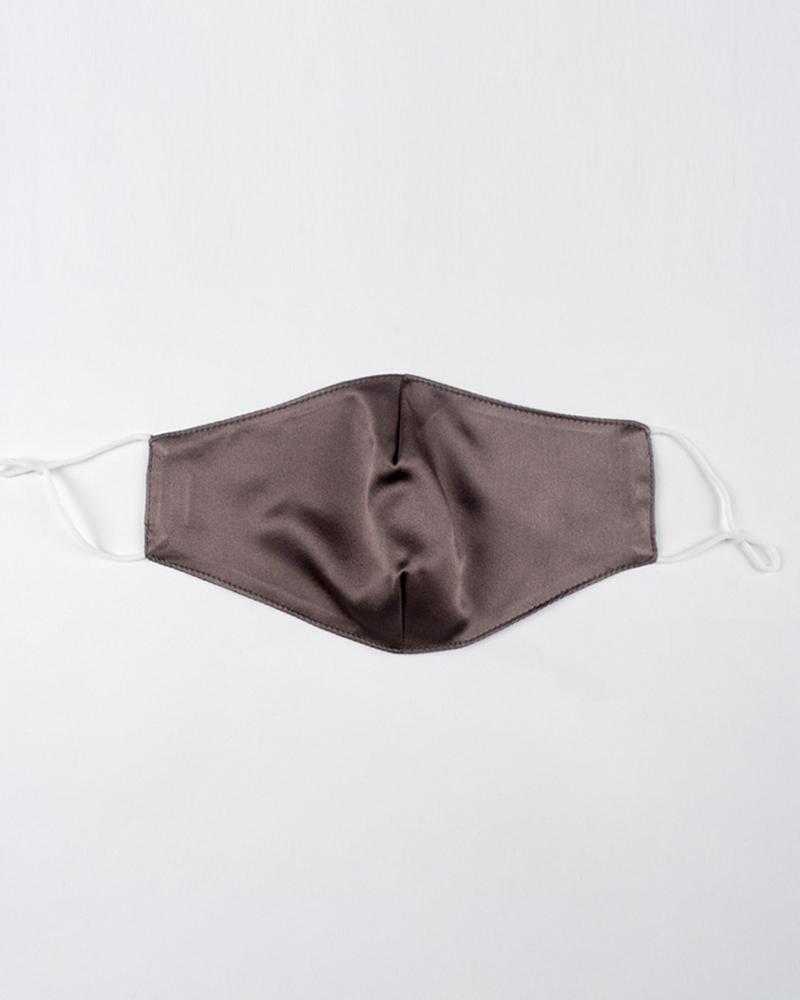 

Solid Breathable Silk Mouth Mask Washable And Reusable, Brown