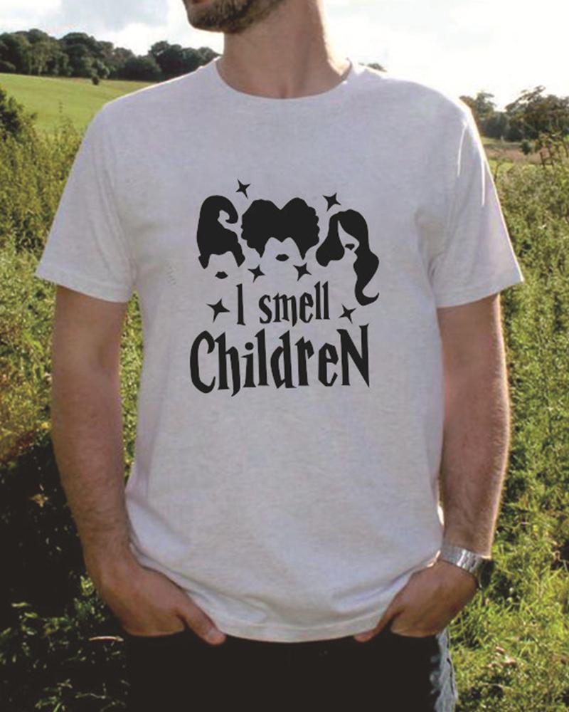 

Cartoon&Letter Print Short Sleeve T-shirt, White