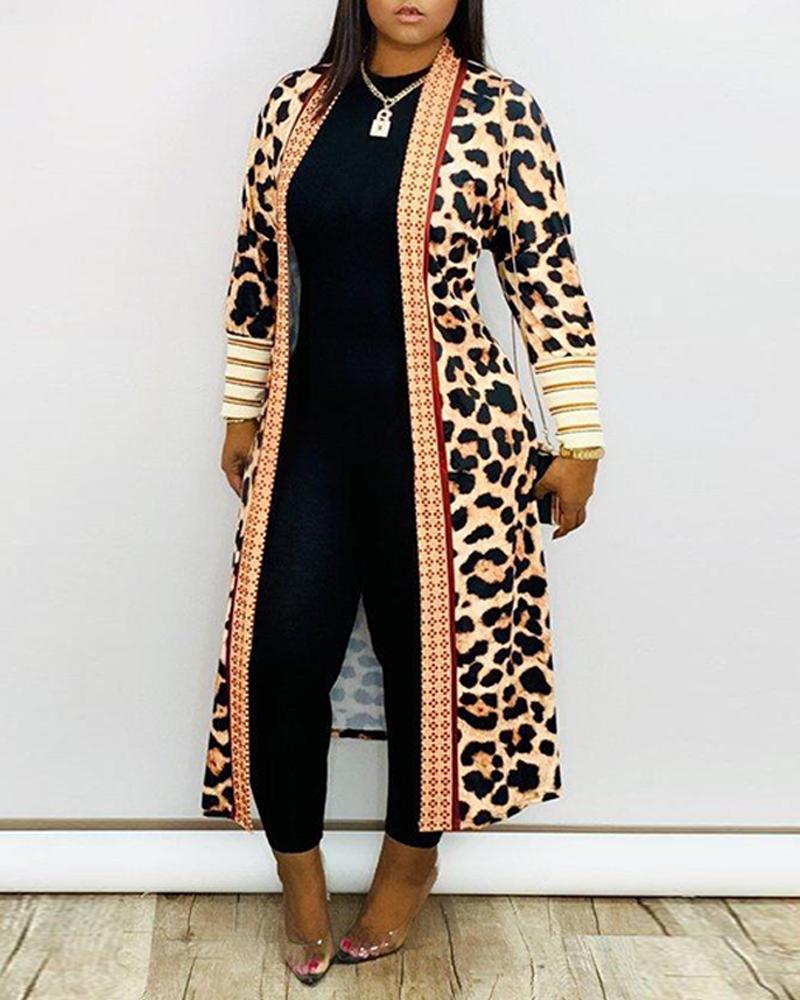 leopard print maxi cardigan