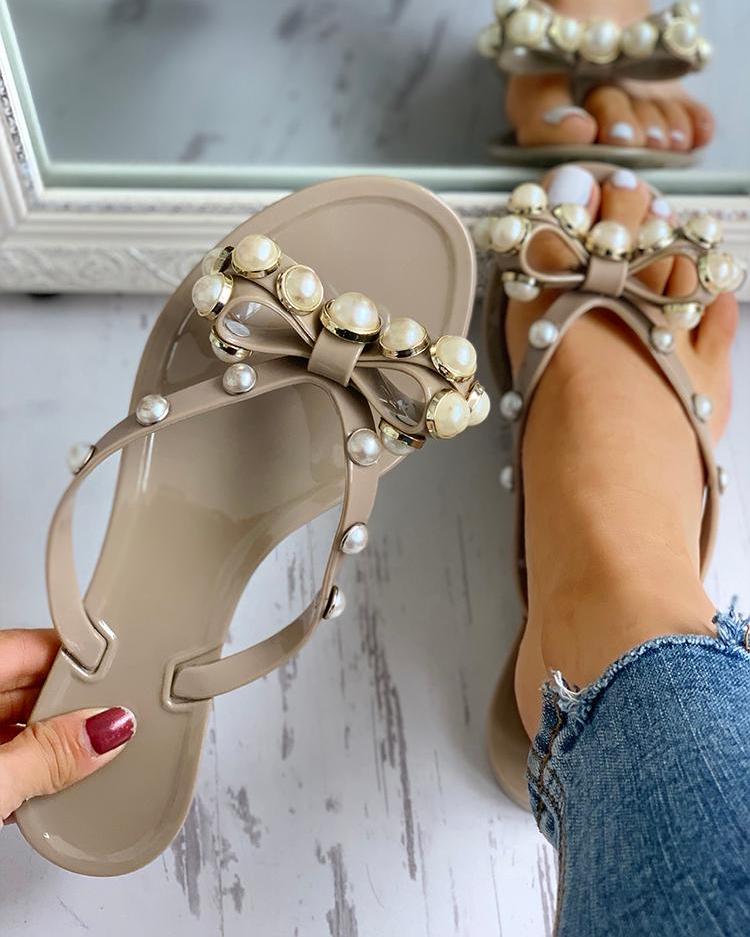 beaded flat sandals