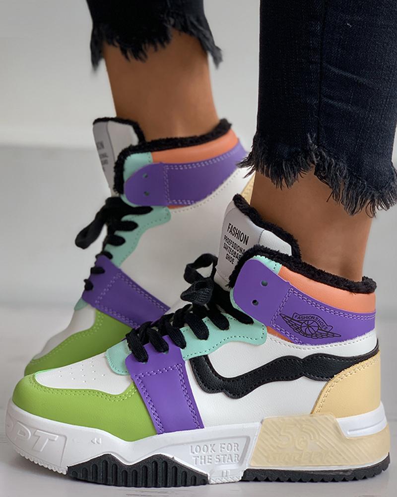 

Colorblock Lace-up Sneaker, Green