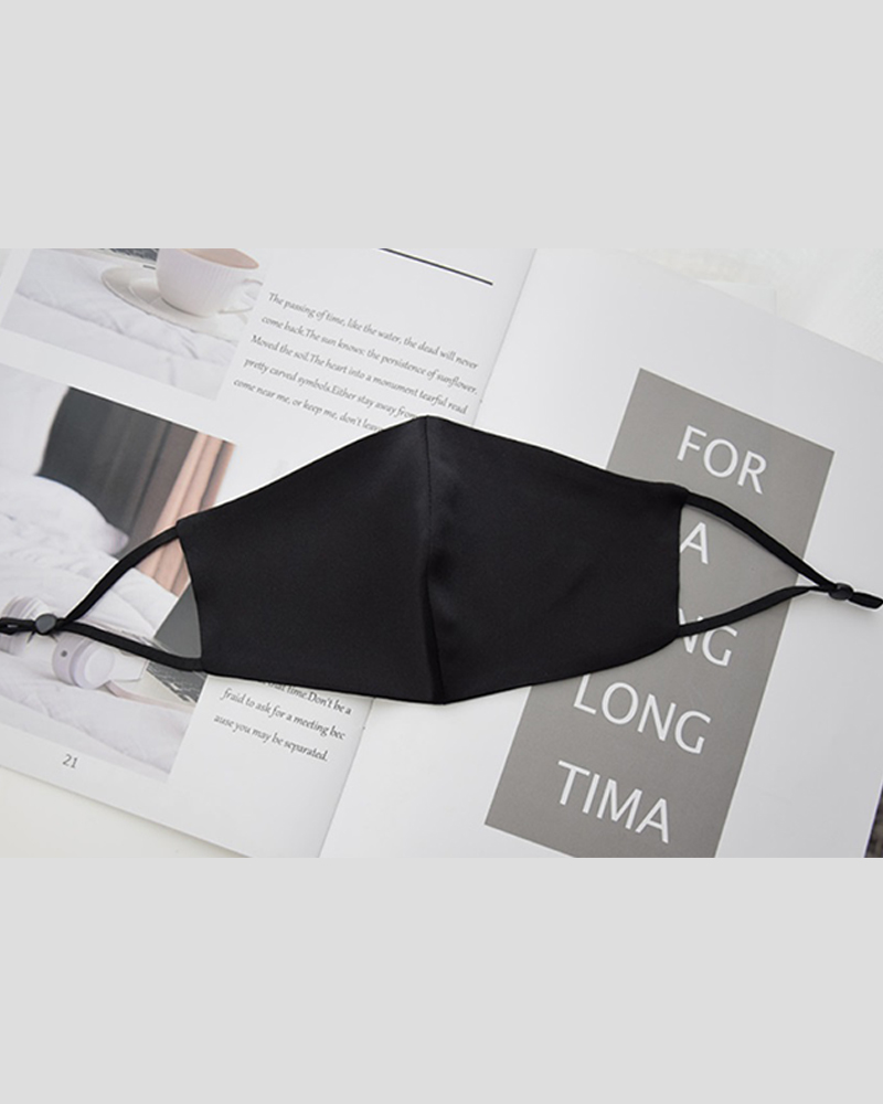 

Double Layer Satin Face Cover, Black