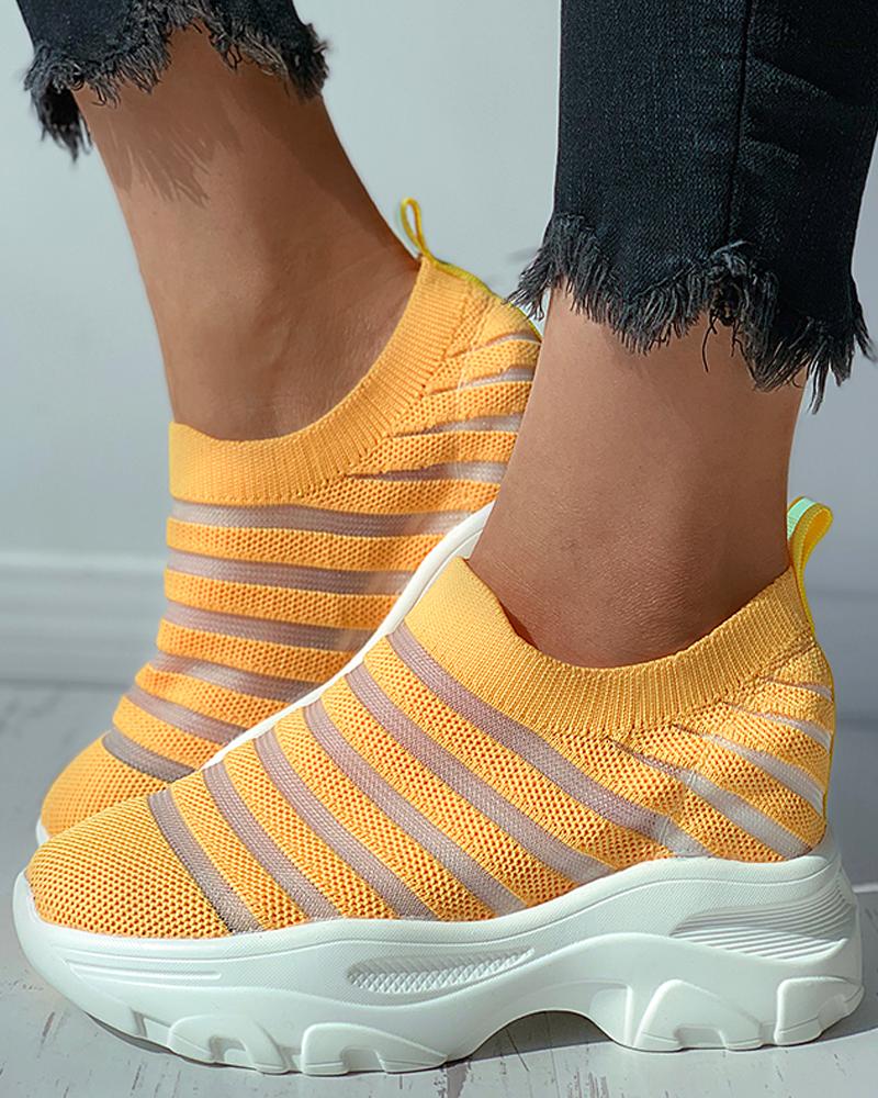 

Knit Colorblock Casual Sneaker, Yellow