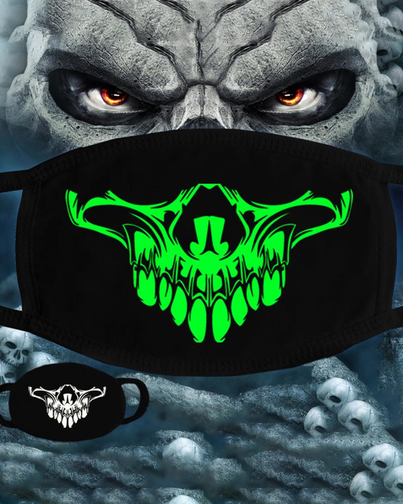 

Skull Pattern Print Ear Loop Luminous Mouth Mask, Style11