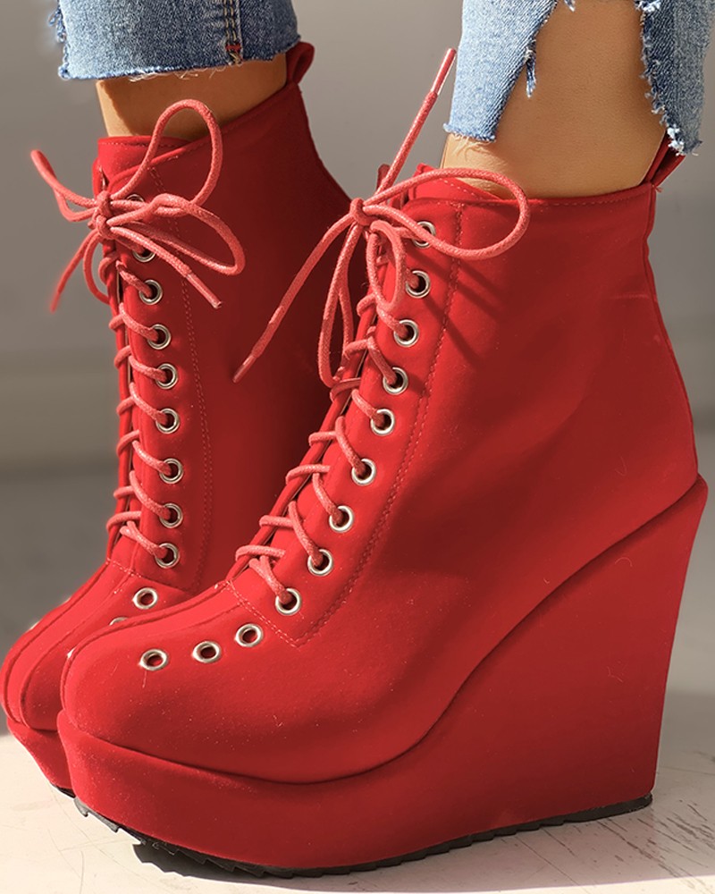 platform wedge booties