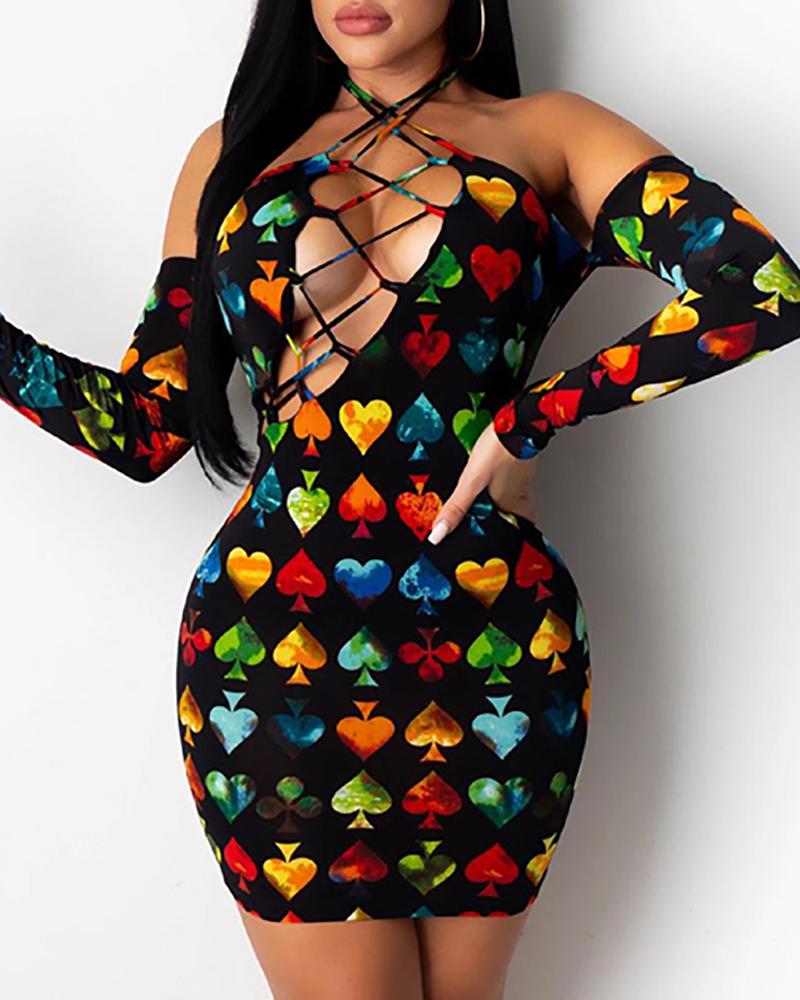 lace up backless dress
