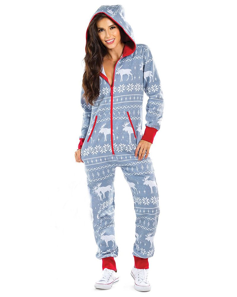 

Zipper Design Hooded Women Top & Pants Set, Style3