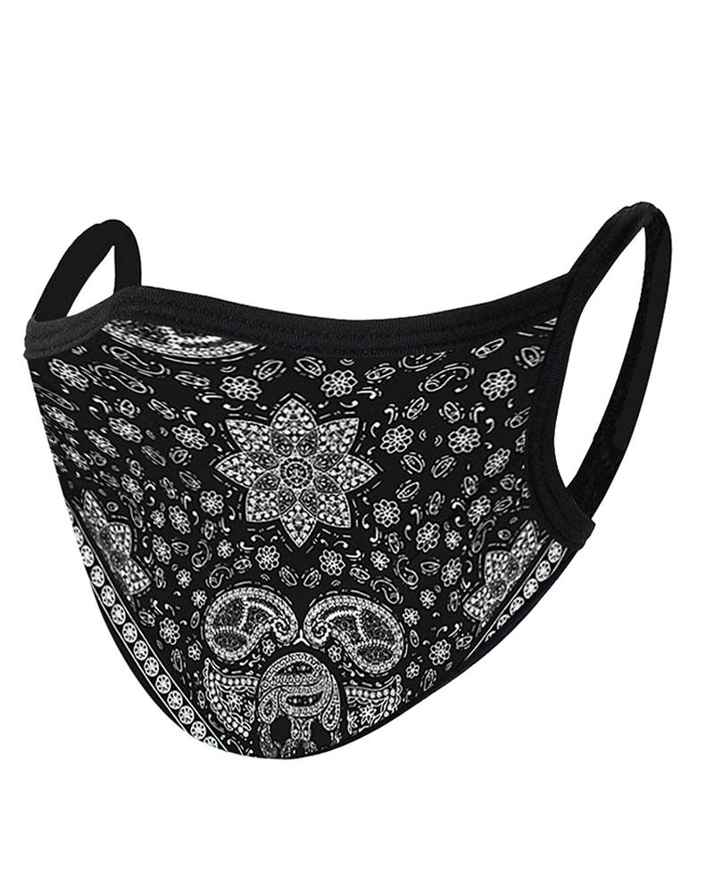 

Paisley Baroque Print Colorblock Breathable Face Mask, Style2