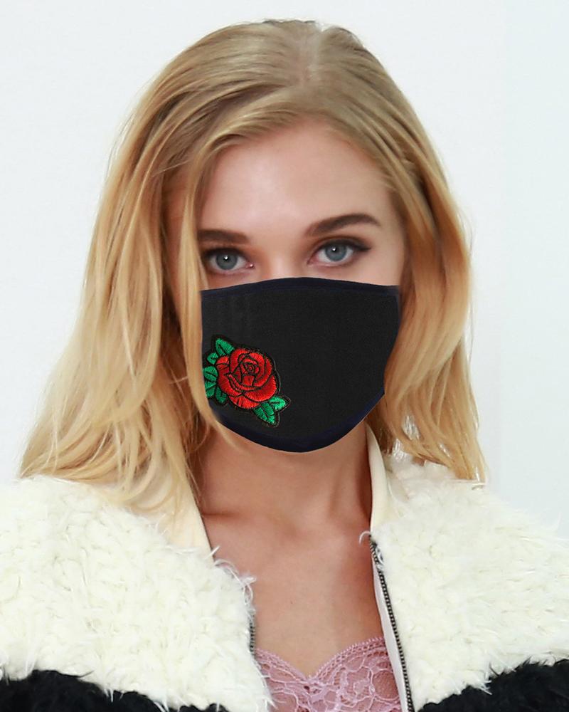 

Embroidered Floral Breathable Face Mask, Style4