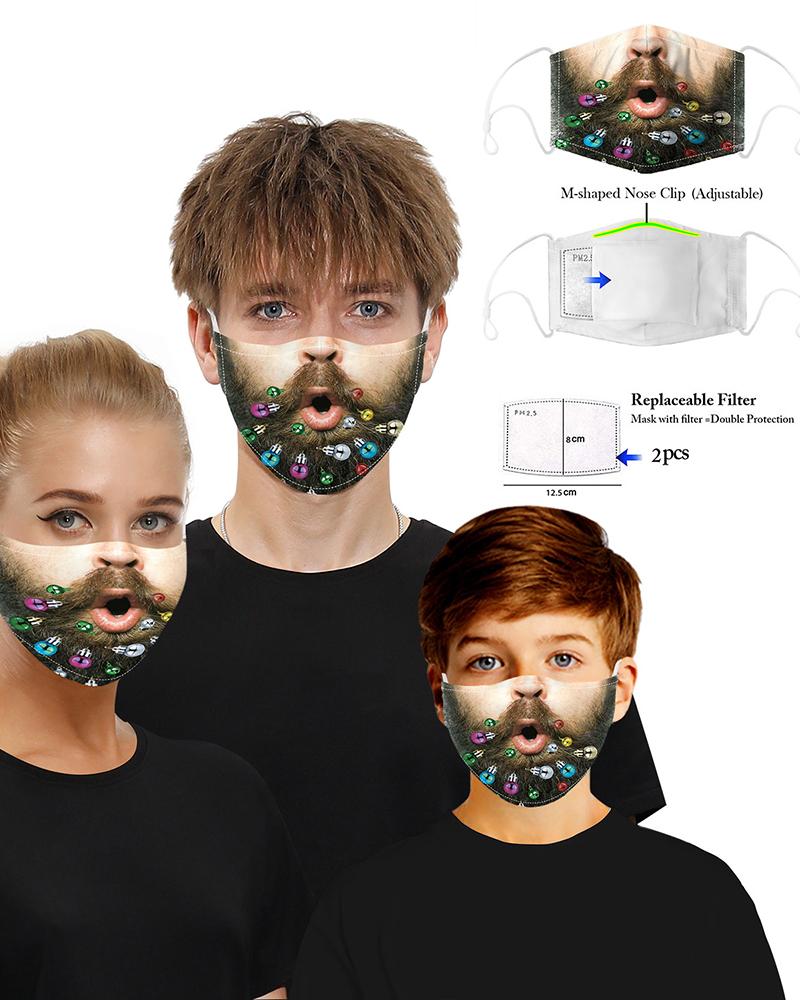 

Christmas Cartoon Print PM 2.5 Breathable Face Mask, Style6