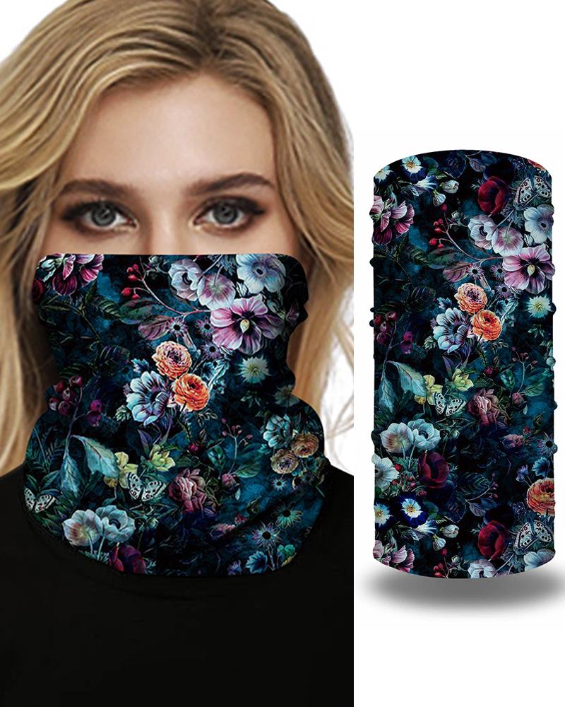 

Floral Print Breathable Face Bandana Magic Scarf Headwrap Balaclava, Multicolor