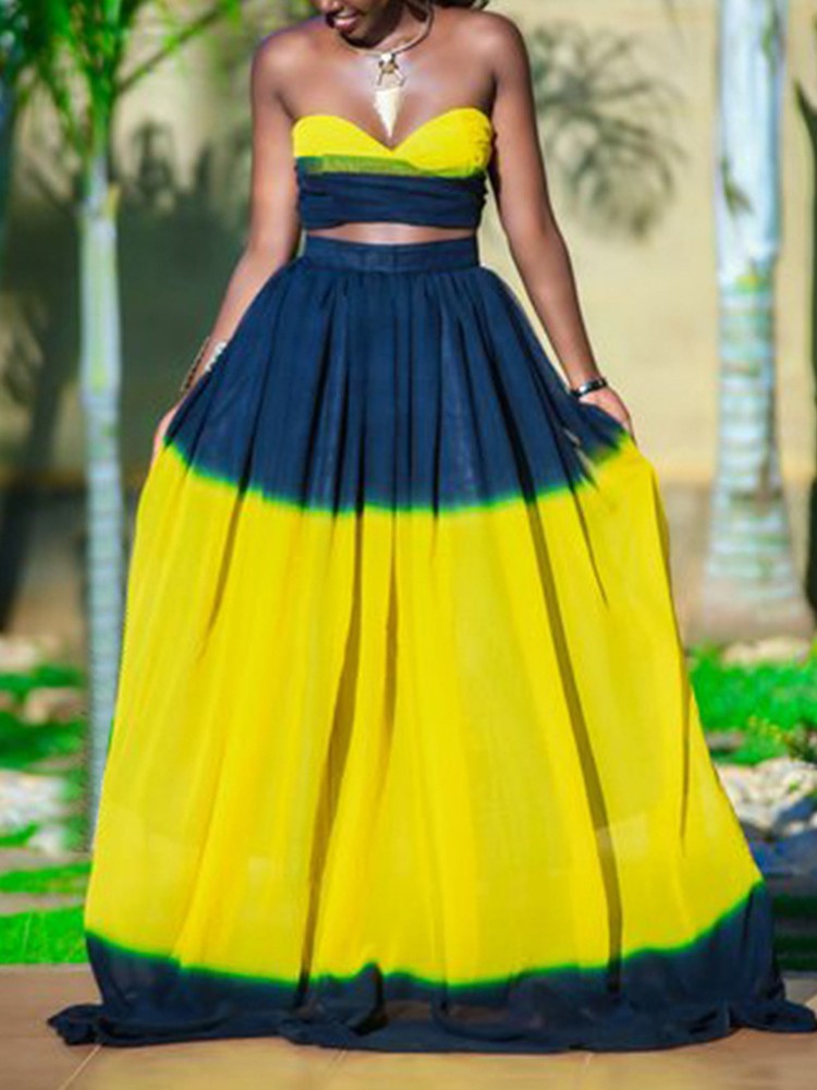 tube top and maxi skirt set