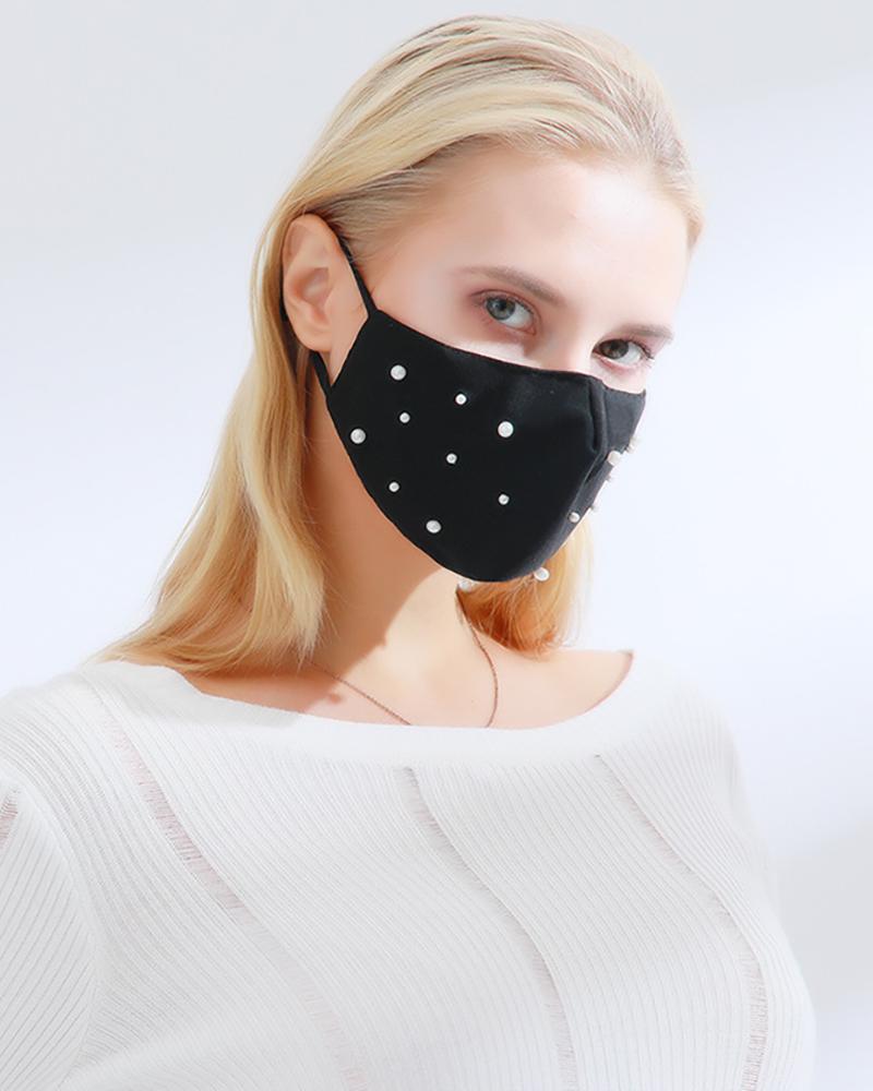 

Beaded Breathable Face Mask, Black