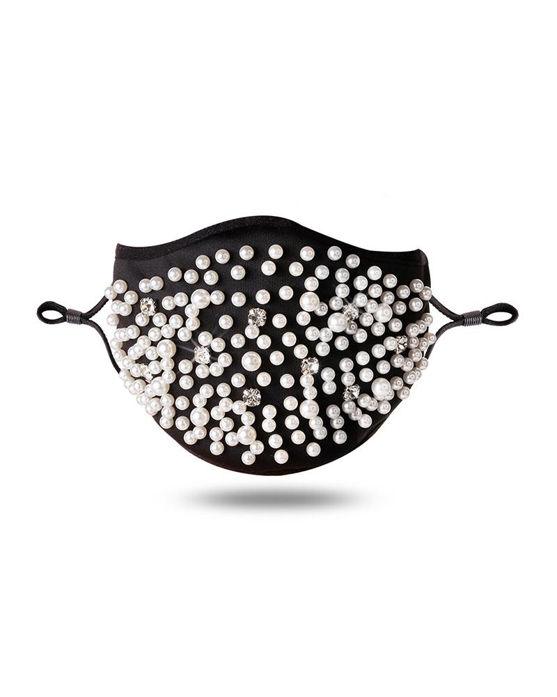 

Beaded Washable Dustproof Breathable Mask, Black