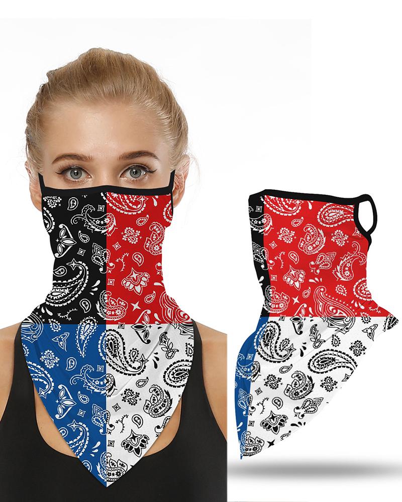 

Print Breathable Ear Loop Face Cover Windproof Motorcycling Dust Outdoors, Red