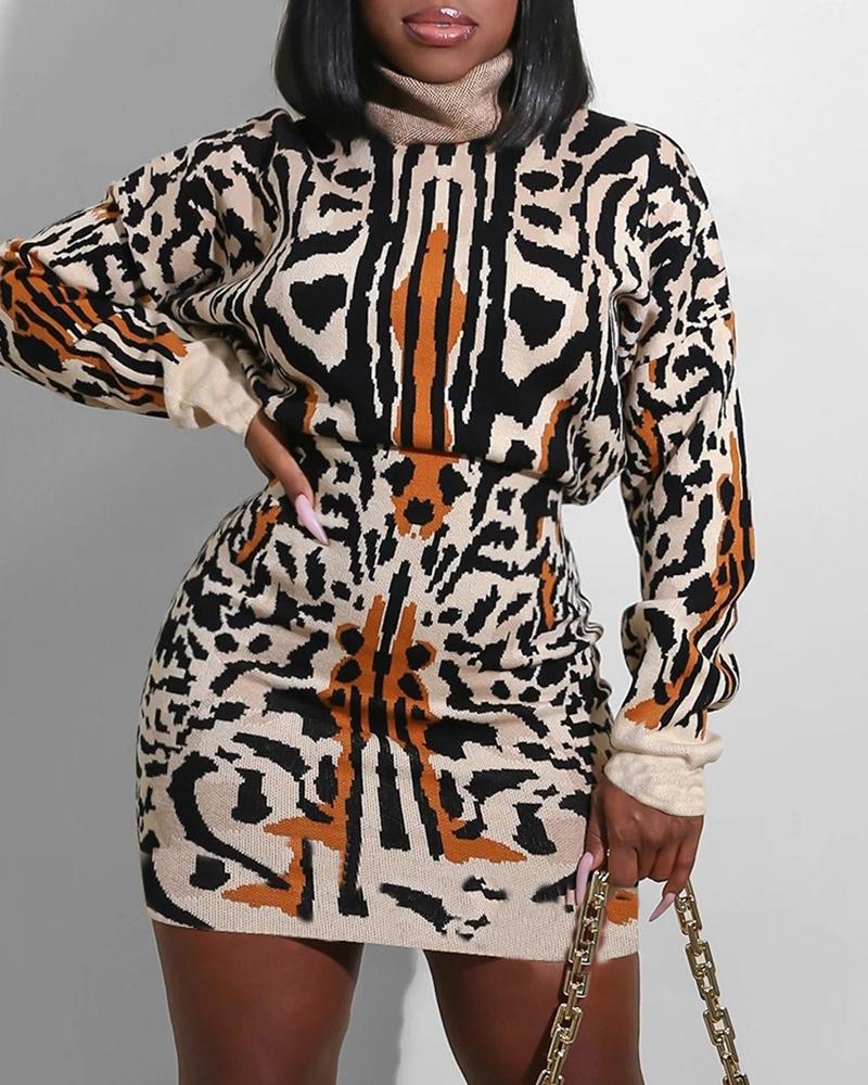 cheetah print sweater dress