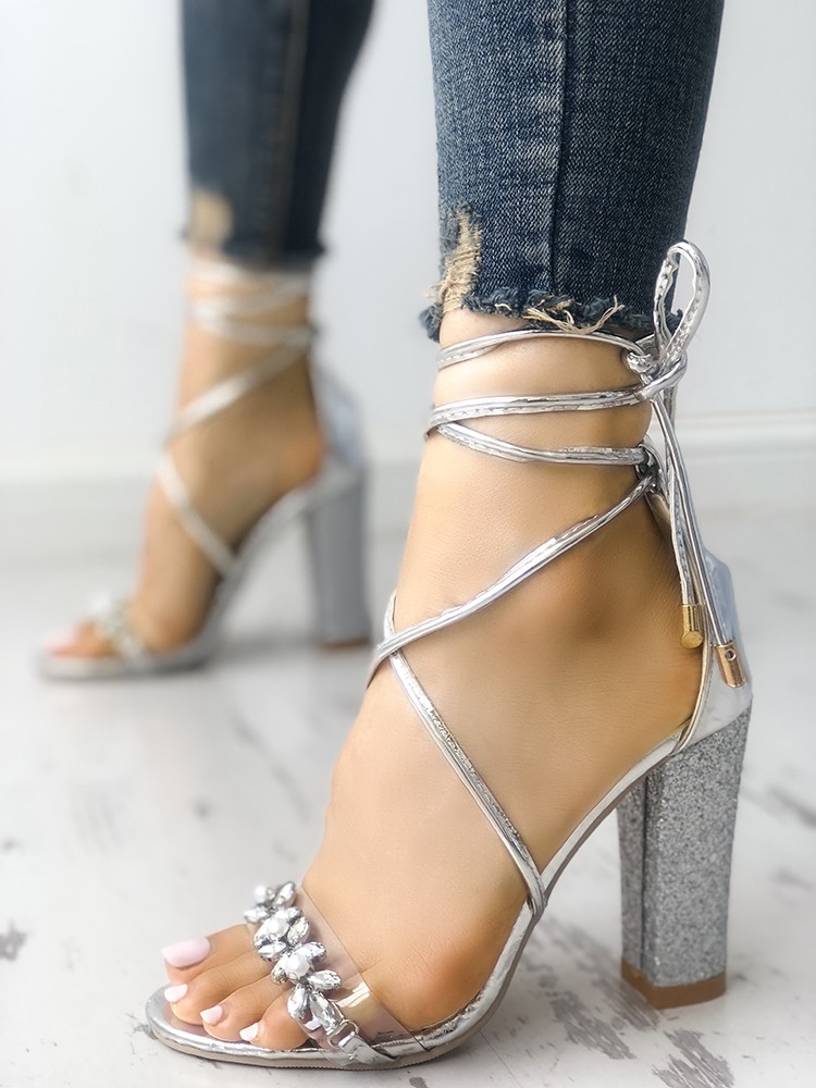 transparent strappy heels