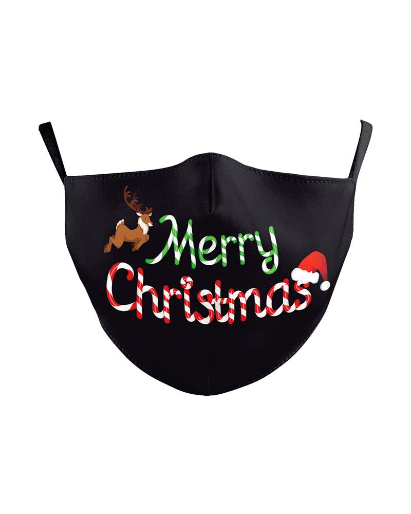 

Christmas Letter Graphic Print Breathable Face Mask, Style5