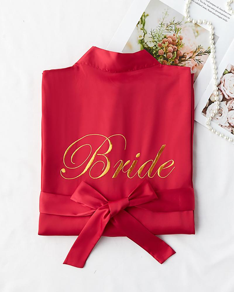 

Letter Print Wedding Robes For Bridesmaids, Wine red
