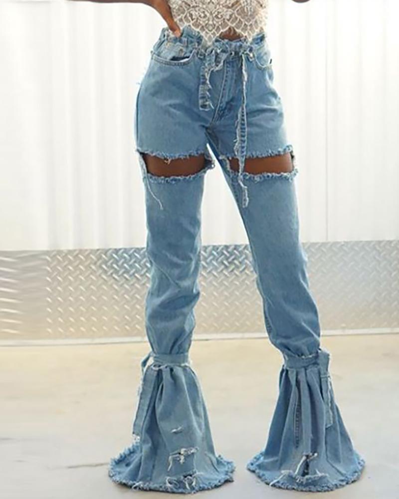 distressed bell bottoms