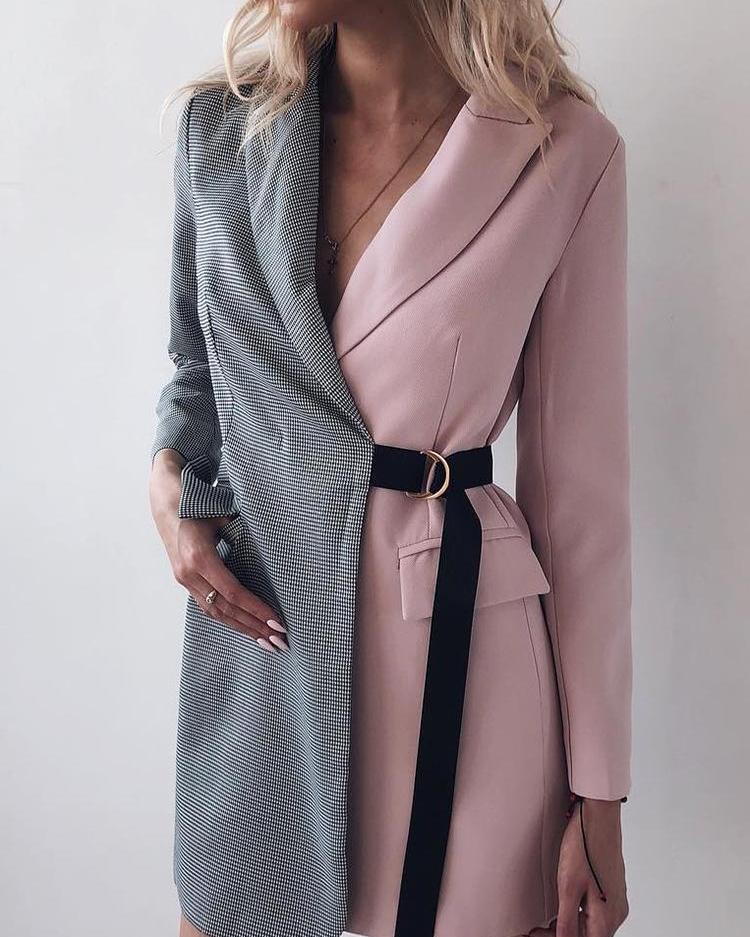 two tone blazer dress