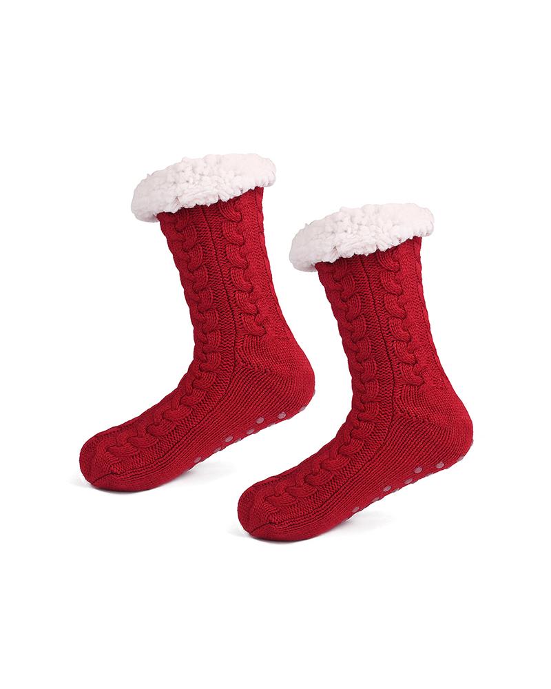 

Super Soft Warm Cozy Fleece Socks, Red