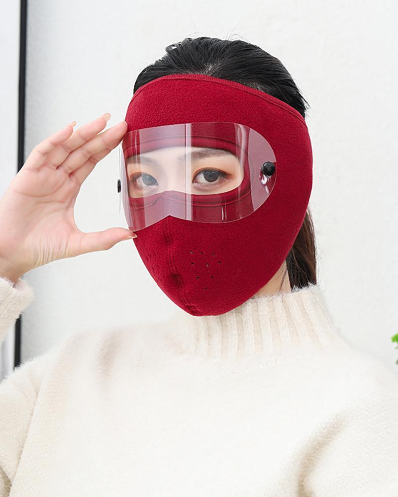 

Velcro Breathable Face Bandana With Eyes Shield, Wine red