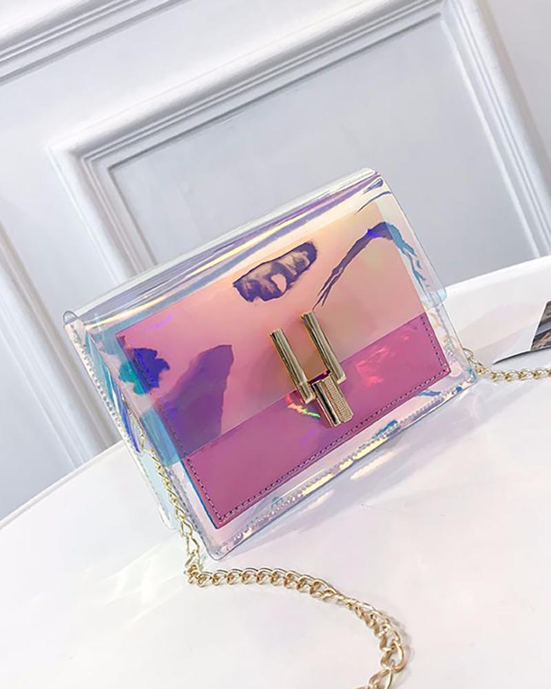 

Clear Laser Crossbody Bag, Pink